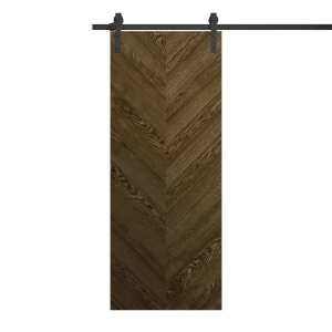 Modern Barn Door 30 x 80 inches | Ego 5005 Marble Oak | 6.6FT Rail Track Heavy Hardware Set | Solid Panel Interior Doors