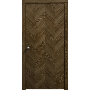 Sliding Closet Bi-fold Doors 36 x 80 inches | Ego 5005 Marble Oak | Sturdy Tracks Moldings Trims Hardware Set | Wood Solid Bedroom Wardrobe Doors