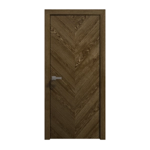 Interior Solid French Door 24 x 84 inches | Ego 5005 Marble Oak | Single Regular Panel Frame Handle | Bathroom Bedroom Modern Doors