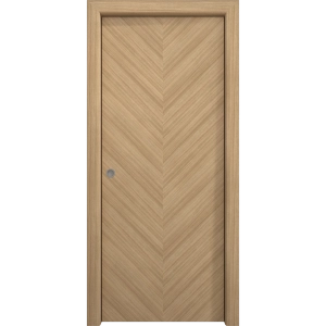 Sliding Pocket Door 18 x 84 inches | Ego 5005 Natural Oak | Kit Rail Hardware | Solid Wood Interior Bedroom Modern Doors