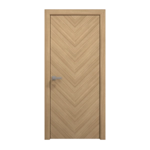 Interior Solid French Door 24 x 80 inches | Ego 5005 Natural Oak | Single Regular Panel Frame Handle | Bathroom Bedroom Modern Doors