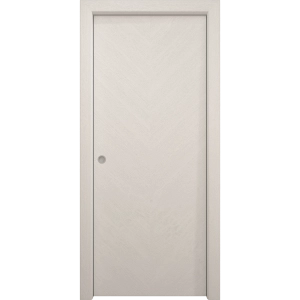 Sliding Pocket Door 18 x 84 inches | Ego 5005 Painted White Oak | Kit Rail Hardware | Solid Wood Interior Bedroom Modern Doors