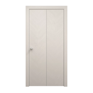 Sliding Closet Bi-fold Doors 60 x 80 inches | Ego 5005 Painted White Oak | Sturdy Tracks Moldings Trims Hardware Set | Wood Solid Bedroom Wardrobe Doors