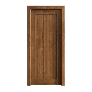 Sliding Pocket Door 32 x 96 inches | Ego 5006 Cognac Oak Veneer | Kit Rail Hardware | Solid Wood Interior Bedroom Modern Doors