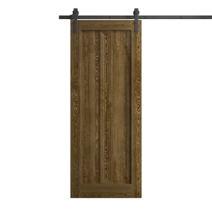 Modern Barn Door 32 x 80 inches | Ego 5006 Marble Oak | 6.6FT Rail Track Heavy Hardware Set | Solid Panel Interior Doors