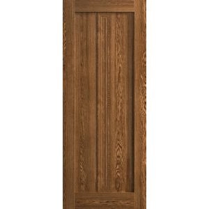Slab Door Panel 18 x 80 inches | Ego 5006 Cognac Oak Veneer | Wood Veneer Doors | Pocket Closet Sliding Barn