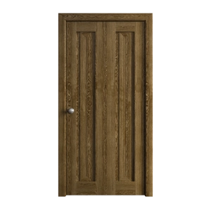 Sliding Closet Bi-fold Doors 36 x 84 inches | Ego 5006 Marble Oak | Sturdy Tracks Moldings Trims Hardware Set | Wood Solid Bedroom Wardrobe Doors