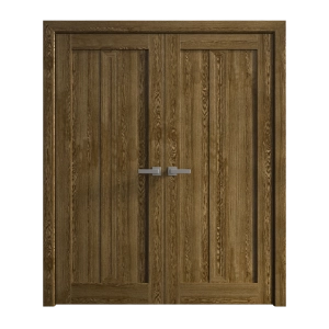 Interior Solid French Double Doors 36 x 84 inches | Ego 5006 Marble Oak | Wood Interior Solid Panel Frame | Closet Bedroom Modern Doors