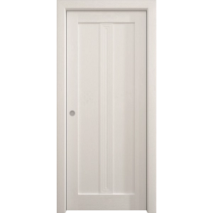 Sliding Pocket Door 18 x 84 inches | Ego 5006 Painted White Oak | Kit Rail Hardware | Solid Wood Interior Bedroom Modern Doors