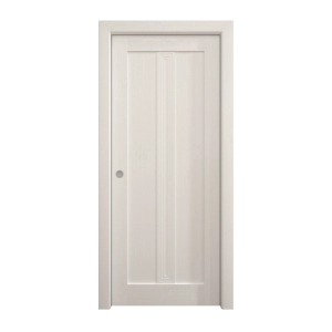 Sliding Pocket Door 32 x 96 inches | Ego 5006 Painted White Oak | Kit Rail Hardware | Solid Wood Interior Bedroom Modern Doors