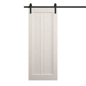 Modern Barn Door 32 x 80 inches | Ego 5006 Painted White Oak | 6.6FT Rail Track Heavy Hardware Set | Solid Panel Interior Doors