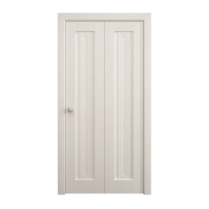 Sliding Closet Bi-fold Doors 36 x 96 inches | Ego 5006 Painted White Oak | Sturdy Tracks Moldings Trims Hardware Set | Wood Solid Bedroom Wardrobe Doors
