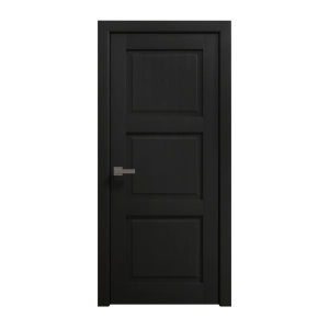 Interior Solid French Door 28 x 80 inches | Ego 5010 Painted Black Oak | Single Regular Panel Frame Handle | Bathroom Bedroom Modern Doors