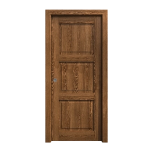 Sliding Pocket Door 30 x 96 inches | Ego 5010 Cognac Oak Veneer | Kit Rail Hardware | Solid Wood Interior Bedroom Modern Doors