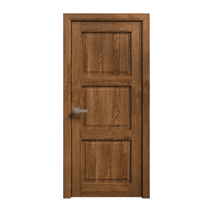 Interior Solid French Door 18 x 84 inches | Ego 5010 Cognac Oak Veneer | Single Regular Panel Frame Handle | Bathroom Bedroom Modern Doors