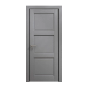 Interior Solid French Door 18 x 84 inches | Ego 5010 Painted Grey Oak | Single Regular Panel Frame Handle | Bathroom Bedroom Modern Doors