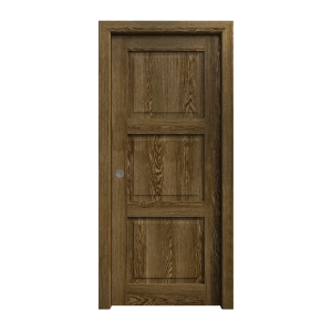Sliding Pocket Door 24 x 80 inches | Ego 5010 Marble Oak | Kit Rail Hardware | Solid Wood Interior Bedroom Modern Doors