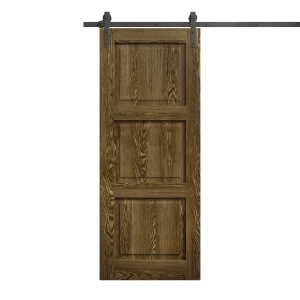 Modern Barn Door 18 x 84 inches | Ego 5010 Marble Oak | 6.6FT Rail Track Heavy Hardware Set | Solid Panel Interior Doors