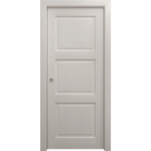 Sliding Pocket Door 18 x 84 inches | Ego 5010 Painted White Oak | Kit Rail Hardware | Solid Wood Interior Bedroom Modern Doors