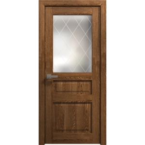 Interior Solid French Door 18 x 80 inches | Ego 5011 Cognac Oak Veneer | Single Regular Panel Frame Handle | Bathroom Bedroom Modern Doors