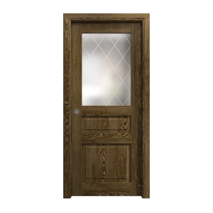 Sliding Pocket Door 28 x 80 inches | Ego 5011 Marble Oak | Kit Rail Hardware | Solid Wood Interior Bedroom Modern Doors