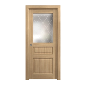 Sliding Pocket Door 30 x 80 inches | Ego 5011 Natural Oak | Kit Rail Hardware | Solid Wood Interior Bedroom Modern Doors