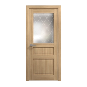 Interior Solid French Door 18 x 96 inches | Ego 5011 Natural Oak | Single Regular Panel Frame Handle | Bathroom Bedroom Modern Doors