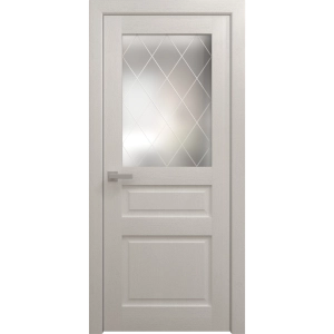 Interior Solid French Door 18 x 80 inches | Ego 5011 Painted White Oak | Single Regular Panel Frame Handle | Bathroom Bedroom Modern Doors