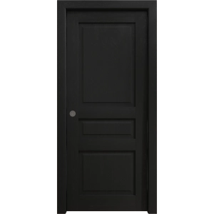 Sliding Pocket Door 18 x 84 inches | Ego 5012 Painted Black Oak | Kit Rail Hardware | Solid Wood Interior Bedroom Modern Doors