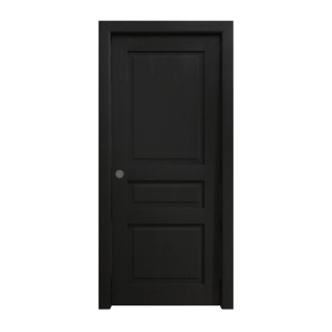 Sliding Pocket Door 28 x 80 inches | Ego 5012 Painted Black Oak | Kit Rail Hardware | Solid Wood Interior Bedroom Modern Doors