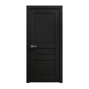 Interior Solid French Door 18 x 84 inches | Ego 5012 Painted Black Oak | Single Regular Panel Frame Handle | Bathroom Bedroom Modern Doors
