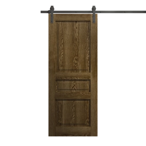 Modern Barn Door 32 x 96 inches | Ego 5012 Marble Oak | 6.6FT Rail Track Heavy Hardware Set | Solid Panel Interior Doors