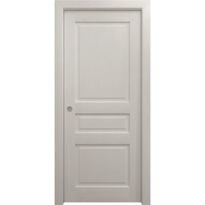 Sliding Pocket Door 18 x 84 inches | Ego 5012 Painted White Oak | Kit Rail Hardware | Solid Wood Interior Bedroom Modern Doors