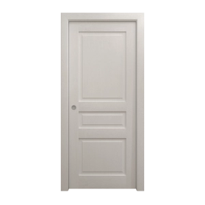 Sliding Pocket Door 28 x 80 inches | Ego 5012 Painted White Oak | Kit Rail Hardware | Solid Wood Interior Bedroom Modern Doors
