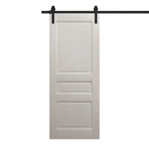 Modern Barn Door 42 x 84 inches | Ego 5012 Painted White Oak | 8FT Rail Track Heavy Hardware Set | Solid Panel Interior Doors