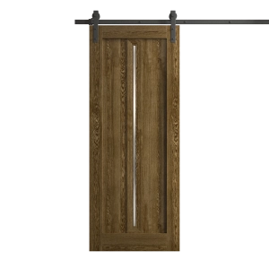 Modern Barn Door 30 x 84 inches | Ego 5014 Marble Oak | 6.6FT Rail Track Heavy Hardware Set | Solid Panel Interior Doors