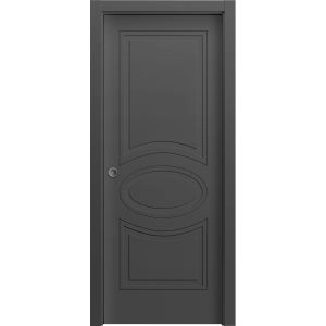 Sliding Pocket Door 18 x 84 inches / Mela 7001 Painted Black / Kit Rail Hardware / MDF Interior Bedroom Modern Doors