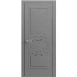 Interior Solid French Door 30" x 80" inches / Mela 7001 Painted Grey / Single Regular Panel Frame Handle / Bathroom Bedroom Modern Doors