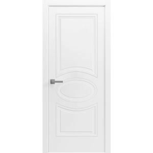 Solid French Door / Mela 7001 Matte White / Single Regular Panel Frame Handle / Bathroom Bedroom Modern Doors -18" x 80"