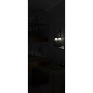 Invisible Solid Hidden Door with Handle | Termix 0801 Black with Silver Hidden Frame 18" x 80" Left-hand Inswing Silver Frame | Concealed Hinges Lock Handle | Modern Frameless Doors