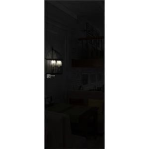 Invisible Solid Hidden Door with Handle | Termix 0801 Black with Silver Hidden Frame 24" x 84" Right-hand Inswing Silver Frame | Concealed Hinges Lock Handle | Modern Frameless Doors