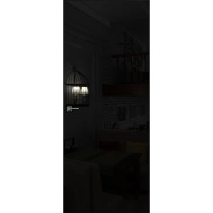 Invisible Solid Hidden Door with Handle | Termix 0801 Black with Black Hidden Frame 18" x 80" Right-hand Inswing Black Frame | Concealed Hinges Lock Handle | Modern Frameless Doors