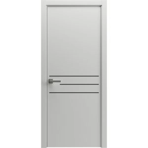 Modern Wood Interior Door with Hardware | Riviera 9001 Painted Grey 24" x 78" | Single Panel Frame Trims | Bathroom Bedroom Sturdy Doors