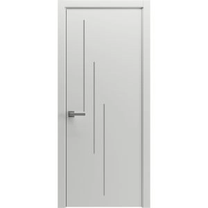 Modern Wood Interior Door with Hardware | Riviera 9002 Painted Grey | Single Panel Frame Trims | Bathroom Bedroom Sturdy Doors - 16" x 78"