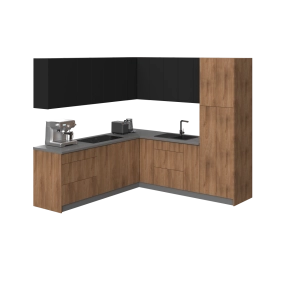 Kitchen Urban Collection Natural Teak & Black Color Base Size 8x8Ft Wide