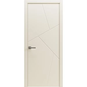 Modern Wood Interior Door with Hardware | Riviera 9008 Painted Creamy | Single Panel Frame Trims | Bathroom Bedroom Sturdy Doors - 16" x 78"