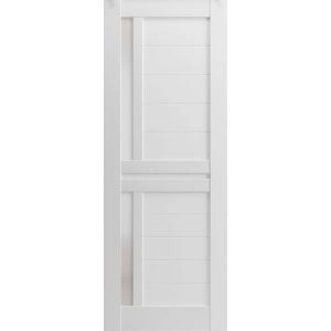 Slab Barn Door Panel | Veregio 7288 White Silk with Frosted Glass | Sturdy Finished Doors | Pocket Closet Sliding