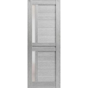 Slab Barn Door Panel | Veregio 7288 Light Grey Oak with Frosted Glass | Sturdy Finished Doors | Pocket Closet Sliding