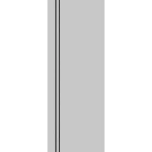 Slab Barn Door Panel | Planum 0016 Matte Grey and Aluminum Strips | Sturdy Finished Flush Modern Doors | Pocket Closet Sliding