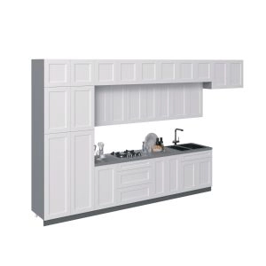 Kitchen Serene Collection White Matte Color Base Size 15Ft Wide
